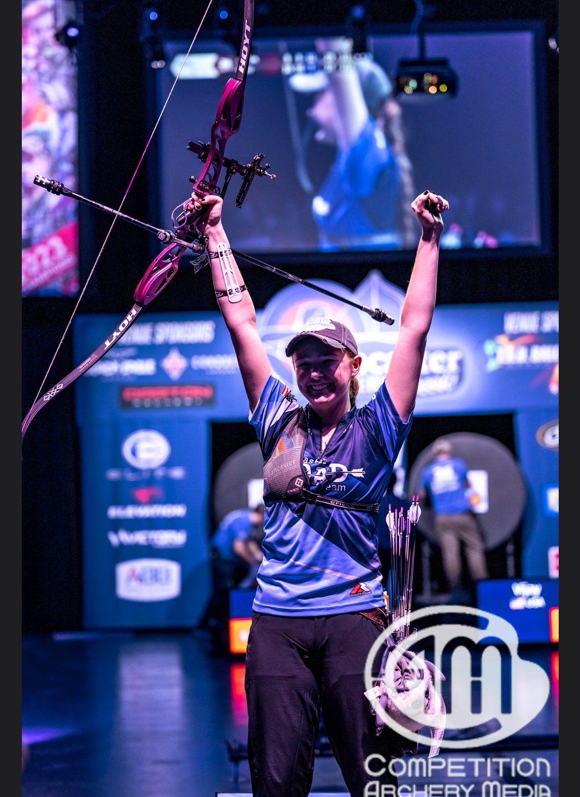 Samantha Ensign celebrating a win